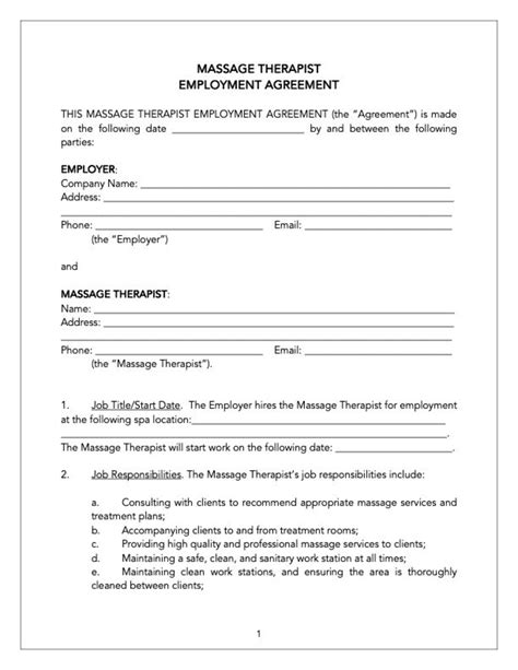 massage therapist employment|massage therapist employment contract.